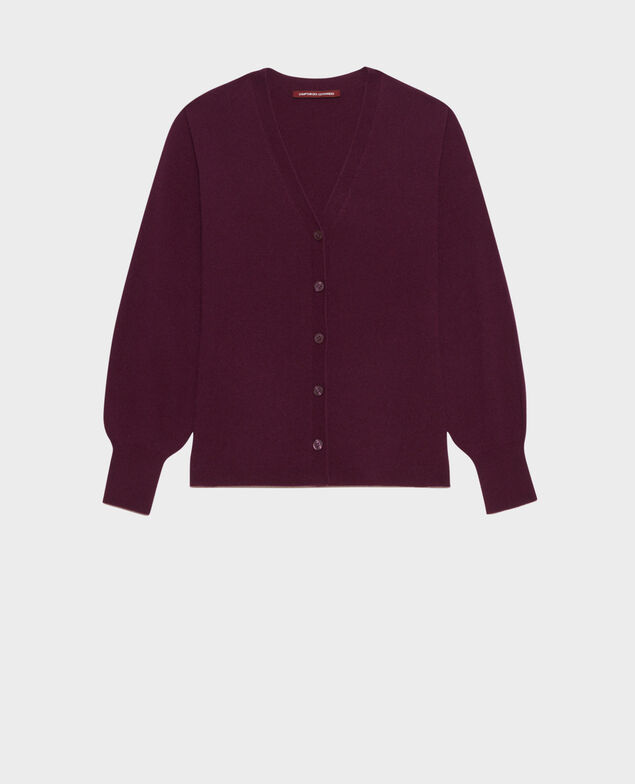 Jacke mit 3-D-Strick aus Kaschmir in lockerer Passform Potent purple