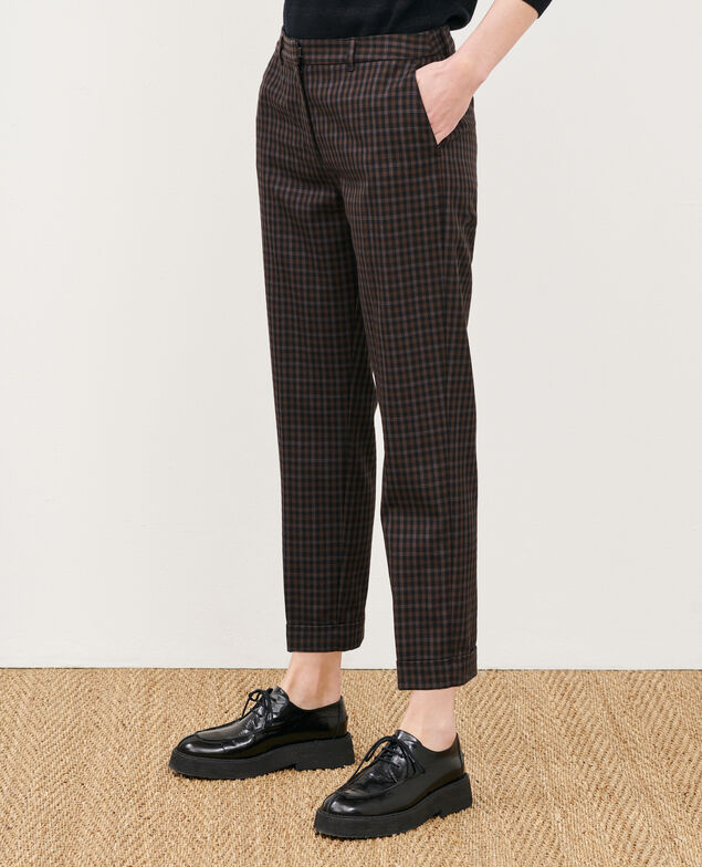 MARGUERITE - Zigarettenhose 8865 34 brown check