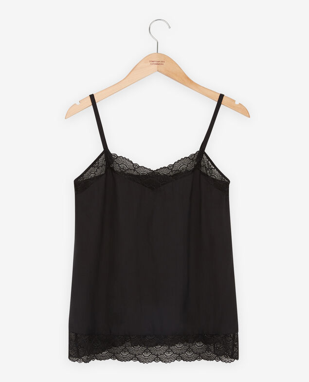 Top im Lingeriestil mit Spitze Noir