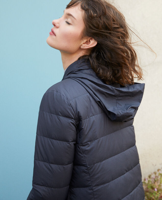 Wendebare Daunenjacke mit im Kragen verstaubarer Kapuze Navy/rose clay