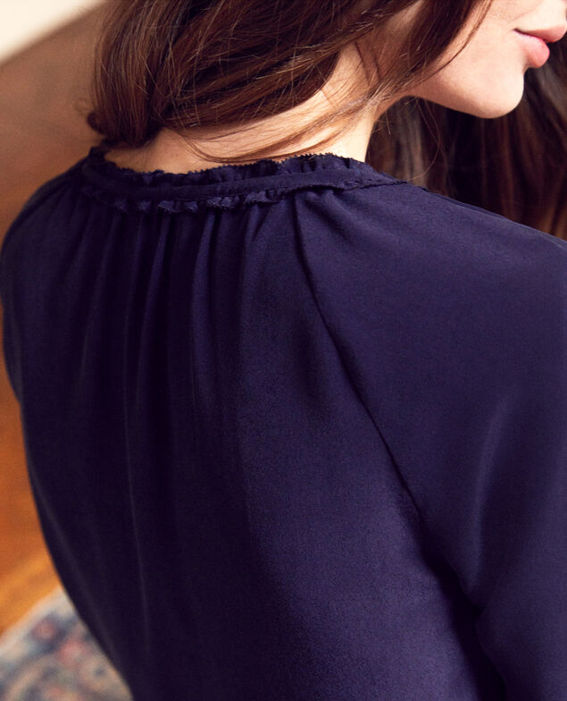 Bluse mit Seide Evening blue