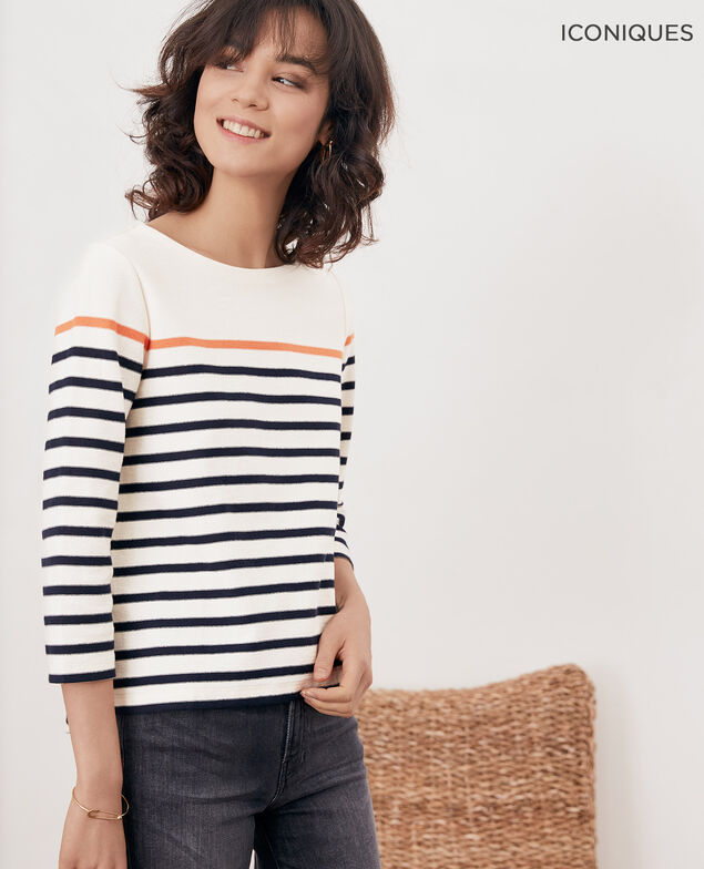 Matrosen-T-Shirt Kaolin/navy