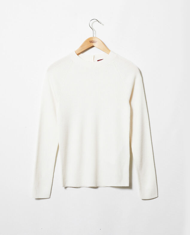 Pullover mit Knöpfen im Rücken Off white