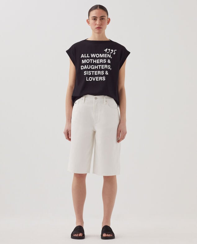 Boxy T-Shirt aus Baumwolle J095 black base words