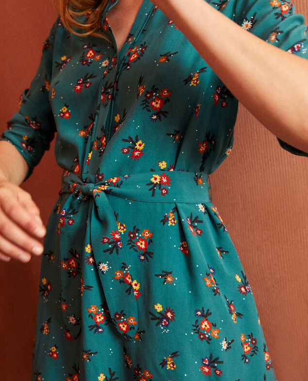 Hemdkleid mit Gürtel Bouquet mediteranea