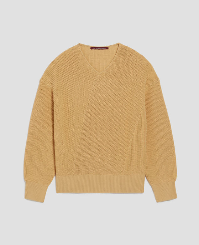 Pullover mit V-Ausschnitt aus Baumwolle J420 moonstone