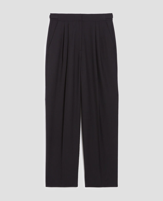 CAMILLE – Wollhose mit Steppfalten H091 black beauty