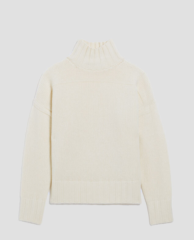 Rollkragenpullover aus Wolle I010 glass green beige