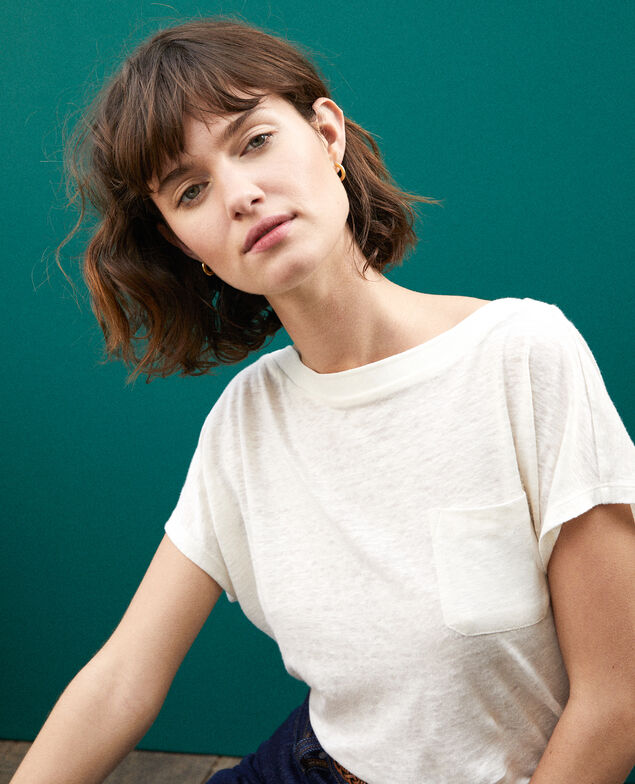 T-Shirt mit Tasche Weiß