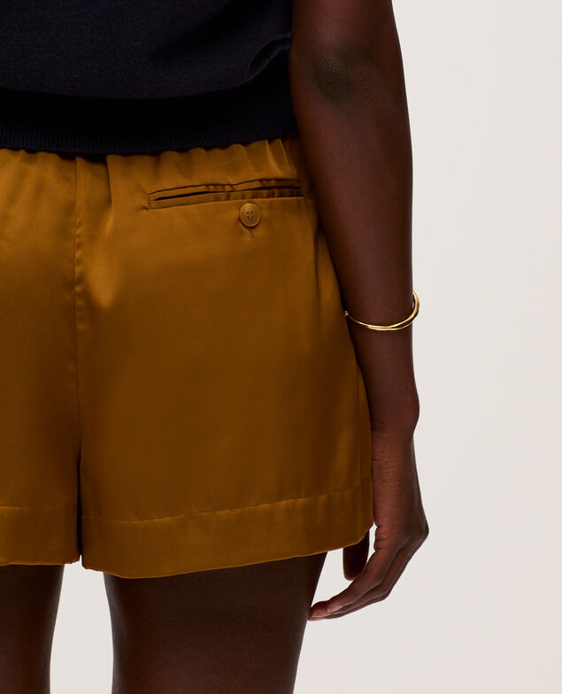 Satinierte, fließend fallende Shorts K340 bone brown