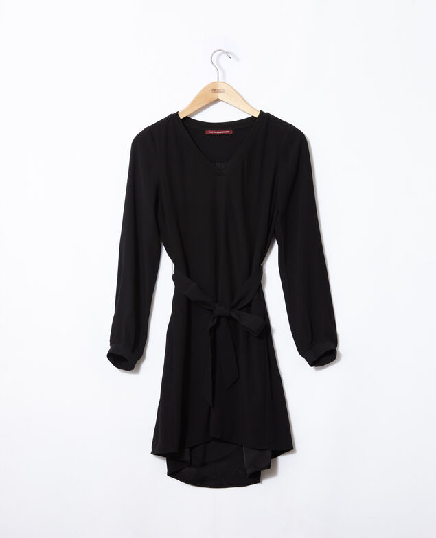 Kleid mit V-Ausschnitt Schwarz