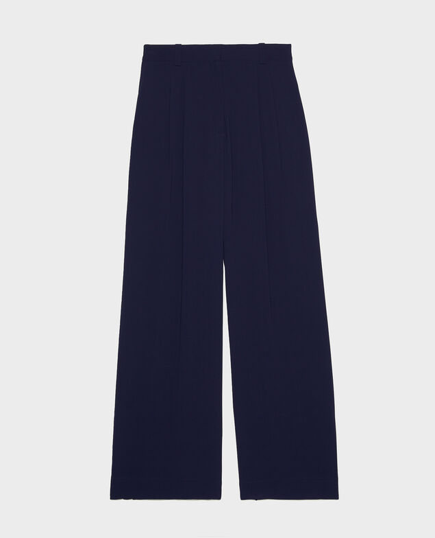 Weite, fließende Faltenhose aus Viskose Maritime blue
