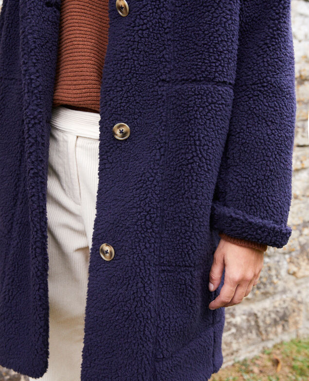 Mantel im Schaffell-Look  Dark navy