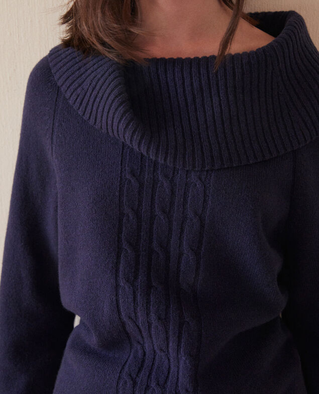 Pullover mit Zopfmuster Peacoat