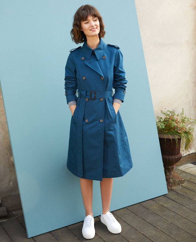 Halblanger Trenchcoat Majolica blue