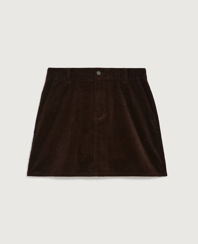 Kurzer Cordrock U380 dark brown