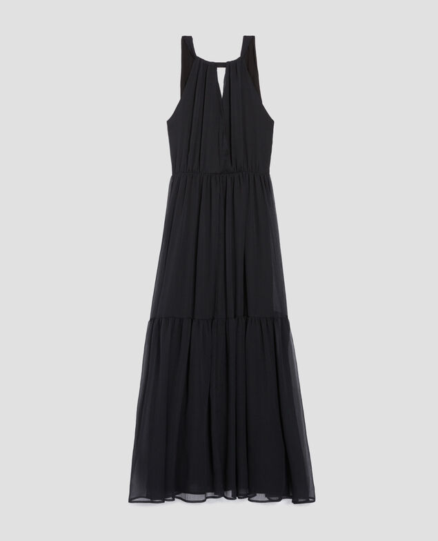 Langes fließendes Kleid H091 black beauty