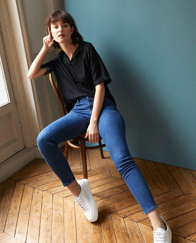 Skinny-Jeans mit 7/8-Cropped-Länge Blau