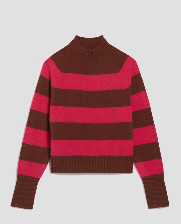 Pullover mit hohem Kragen aus Kaschmir I122 st pink emperador