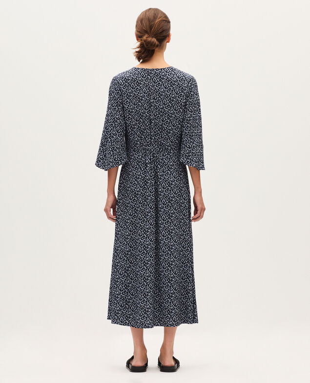 Langes fließendes Kleid K621 leo blue