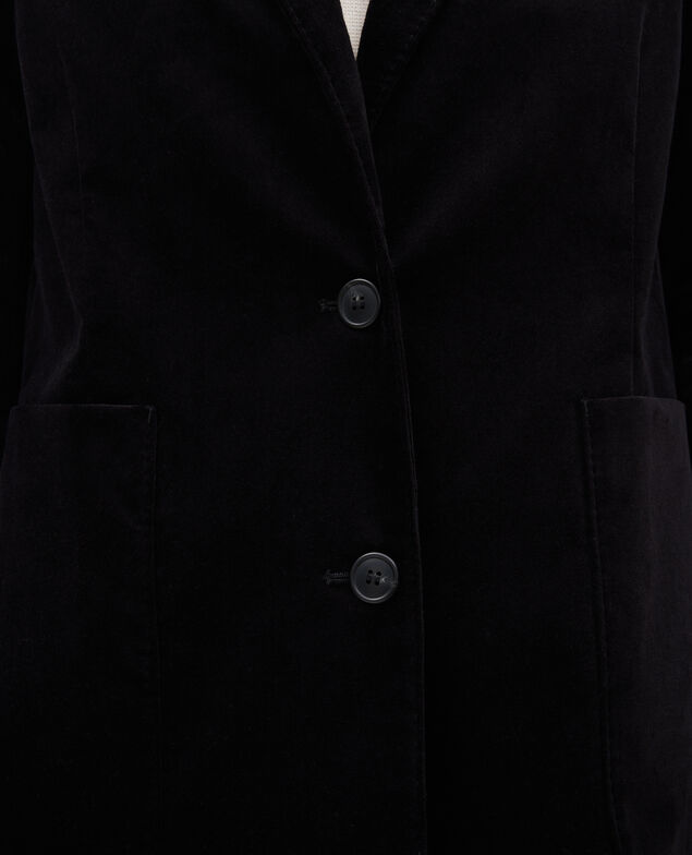 Blazer aus Samt zwei Knöpfe Black beauty