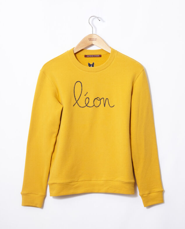 Sweatshirt mit Leon-Stickerei Golden spice/peacoat