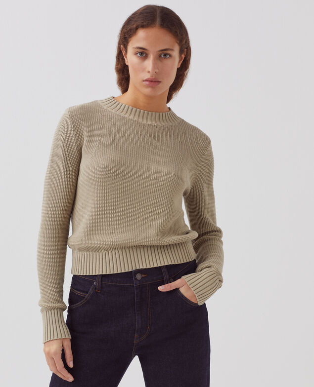 Pullover mit Rundhalsausschnitt aus Baumwolle H520 terre