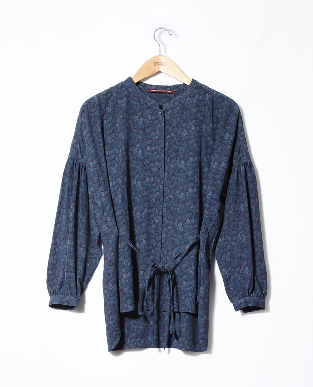 Bluse mit weitem Schnitt Blau