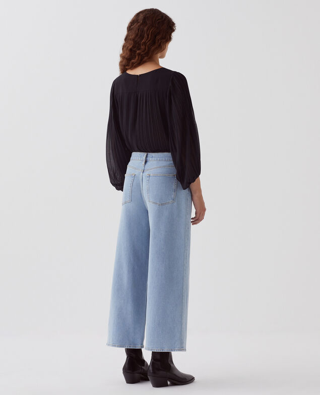 EMY - Cropped Jeans mit weitem Bein H621 light wash