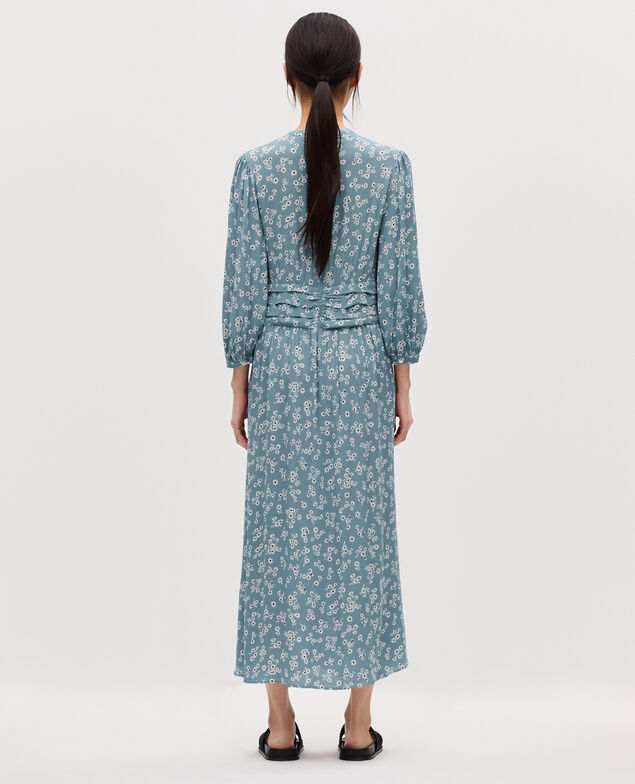 Langes fließendes Kleid K610 daisy blue