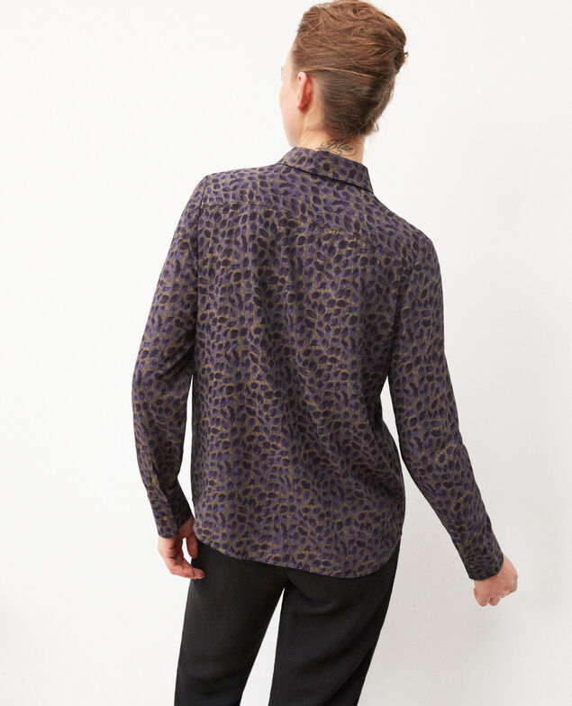 Gerade geschnittene Bluse Dot leaves olive night