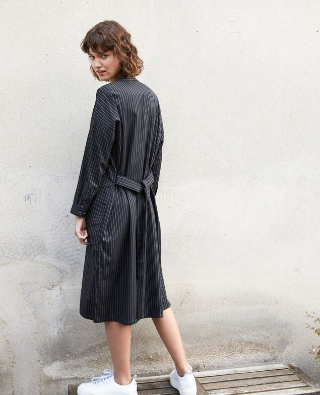 Kleid mit Mao-Kragen Schwarz
