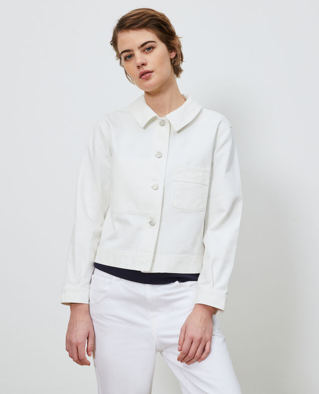 Kurze Jacke aus Baumwolle Optical white