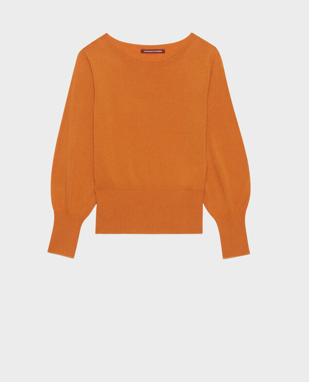 Feiner Pullover aus Kaschmir mit U-Boot-Kragen Sudan brwn