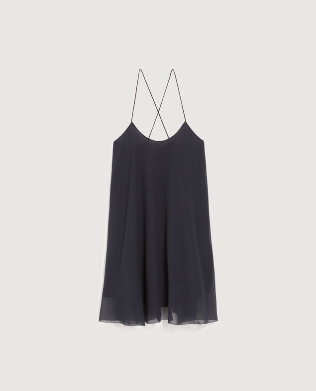 Kurzes Kleid aus Musselin  K080 vulcan gray