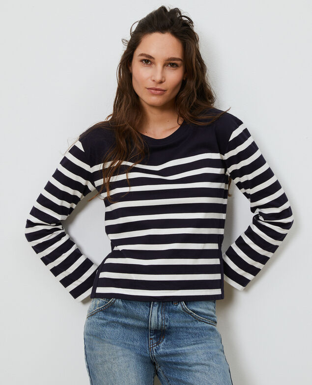 Langärmliges Marine-T-Shirt Stp nightsky cloud