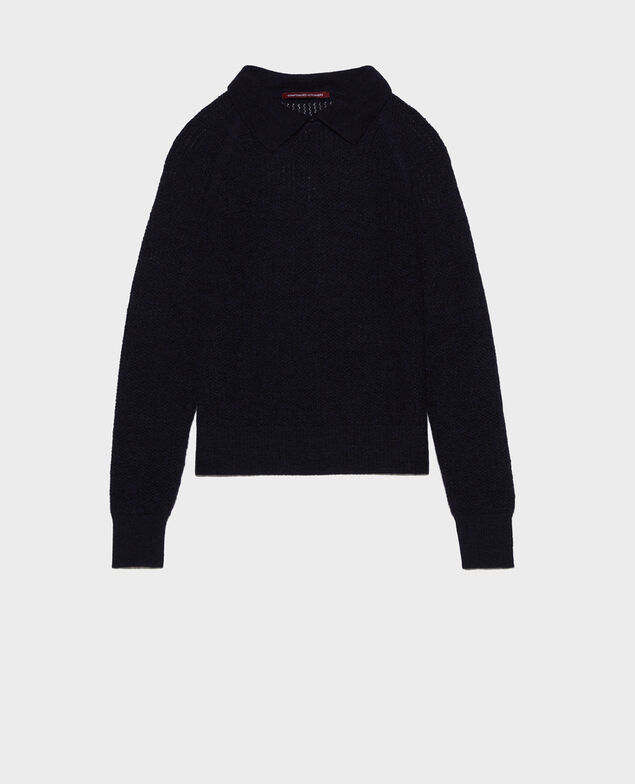 Pullover mit Alpaka Maritime blue