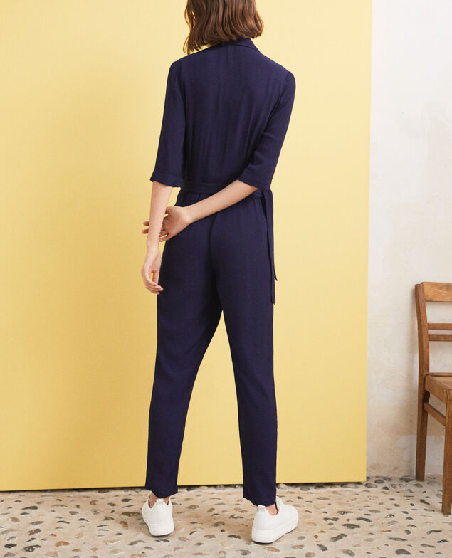 Jumpsuit in Wickeloptik Peacoat