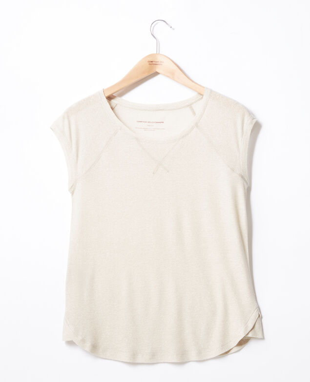 Irisierendes T-Shirt aus Leinen Chalk