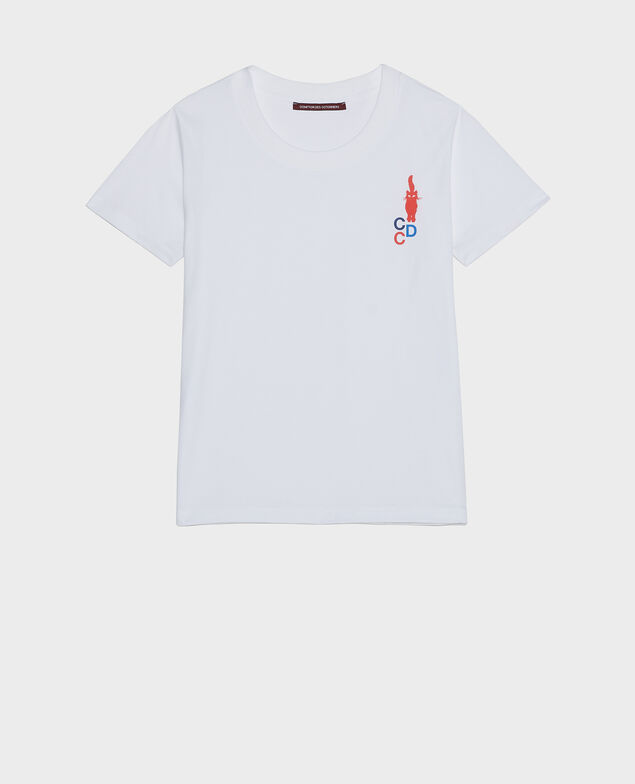 T-Shirt aus Baumwolle Fiery red