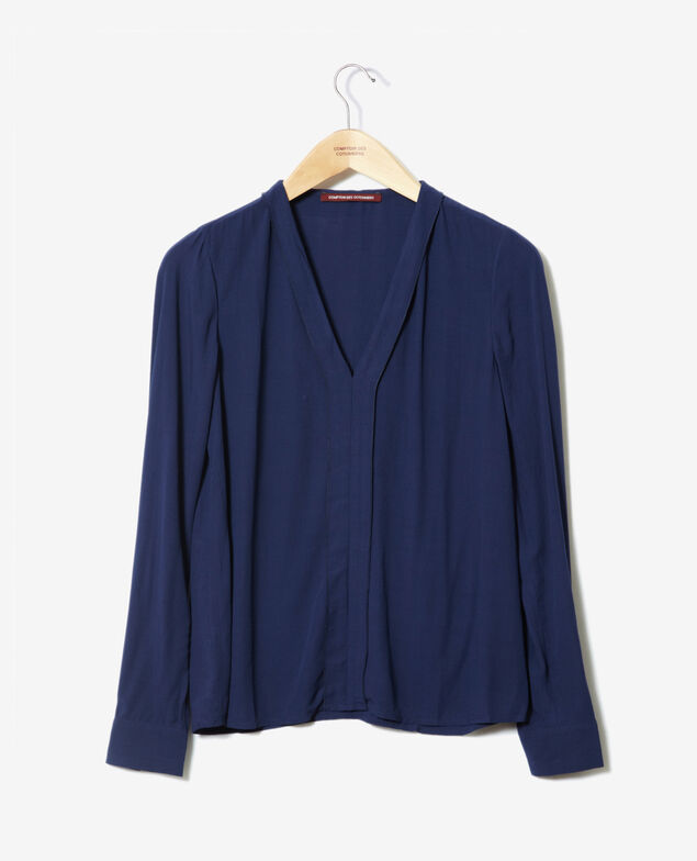 Bluse mit V-Ausschnitt Medieval blue