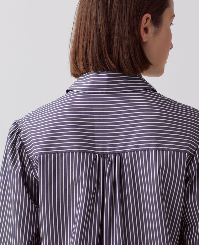 Bluse aus Satin-Baumwolle I660 st blue white