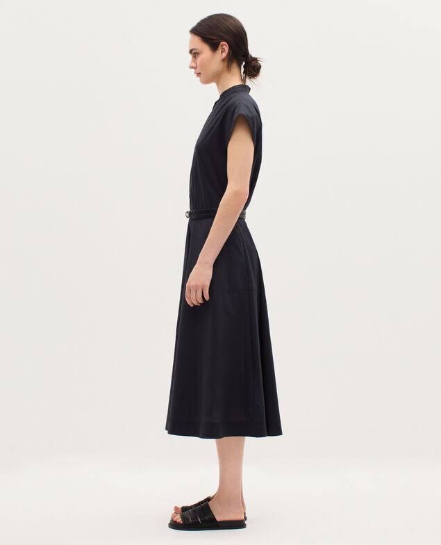 Midi-Kleid aus Baumwoll-Voile K080 vulcan gray