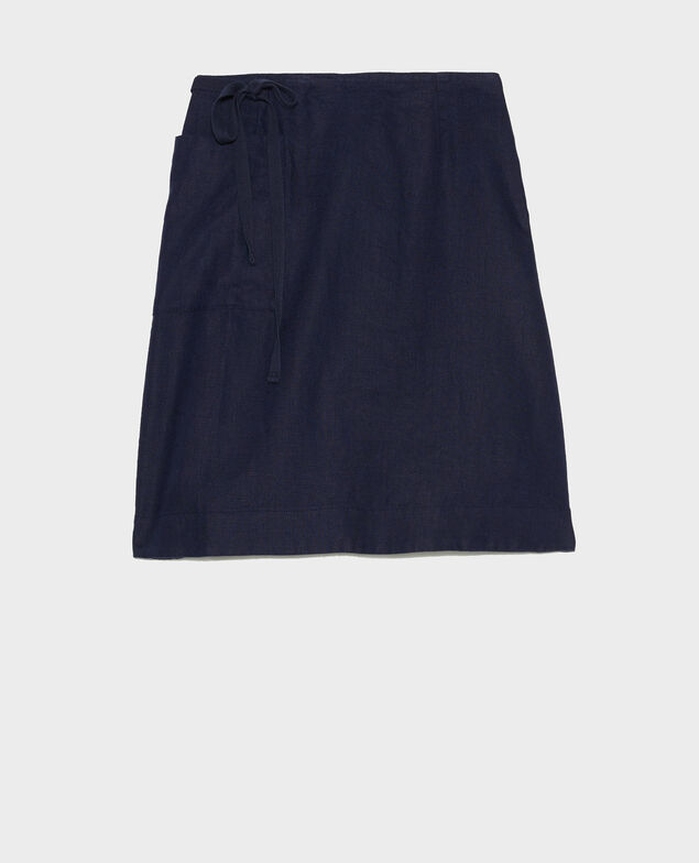 Wickelrock aus Leinen Maritime blue