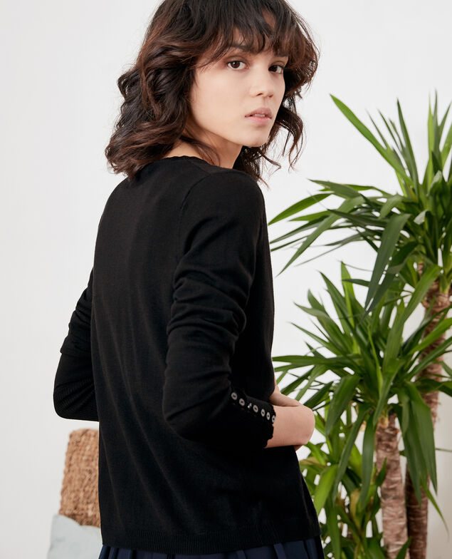 Feiner Cardigan aus Wolle Noir