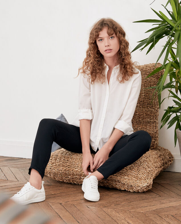 Bluse mit Rückenfalten Blanc