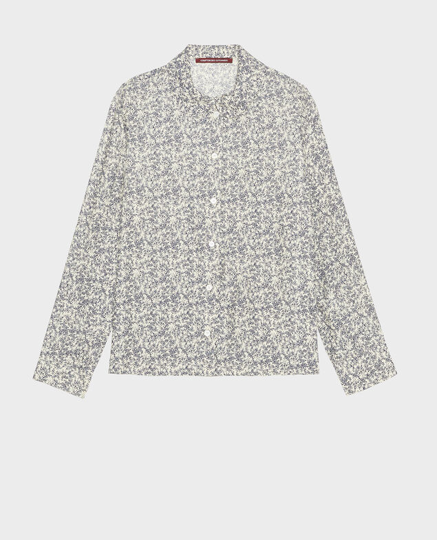 Bluse mit Aufdrucken Feuillage off white