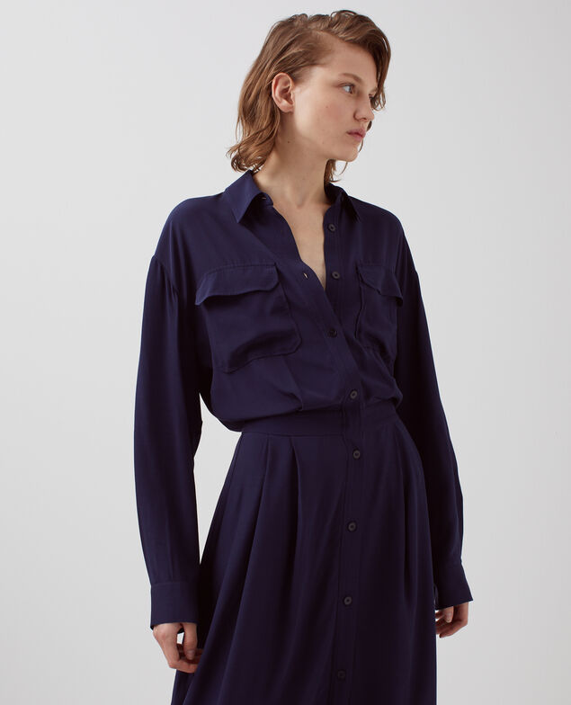 Fließendes Hemdkleid H694 baritone blue