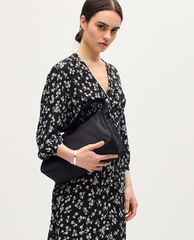 Langes fließendes Kleid K094 daisy black