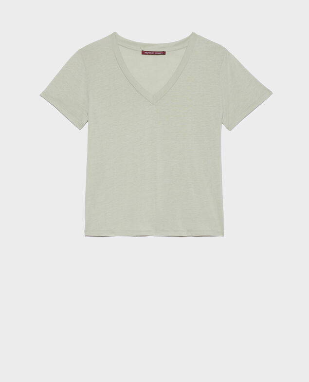 LÉA - Fließendes T-Shirt mit V-Ausschnitt 53 green